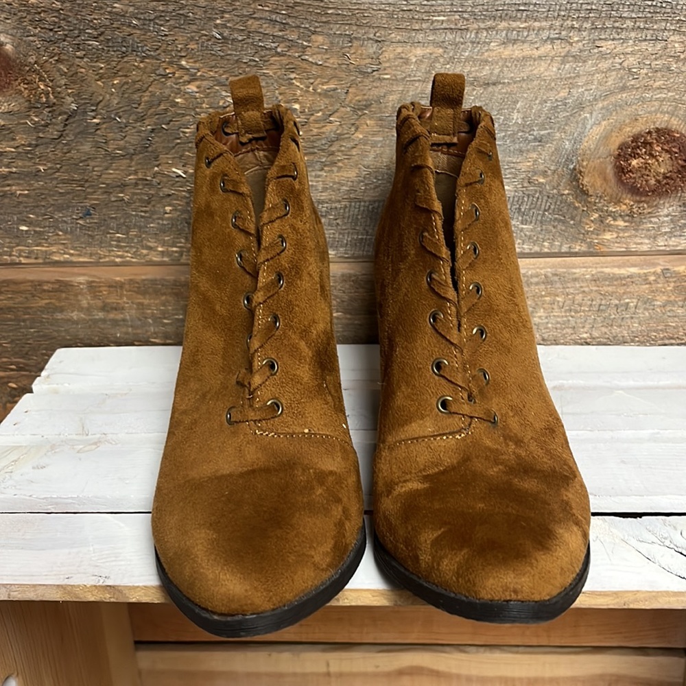 Coconuts By Matisse Alabama Women's Lace Detail Brown Boots Booties 10 - Picture 4 of 12